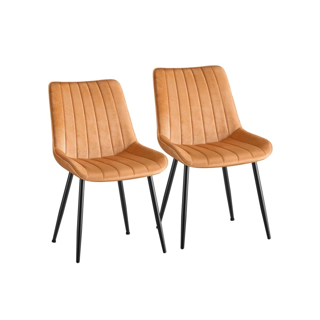 Eetkamerstoelen set van 2 – ergonomisch design, gestoffeerde zitting, stalen poten