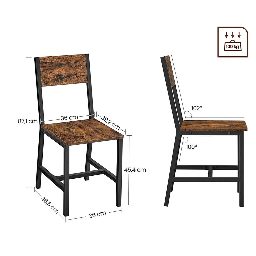 Set van 2 Eetkamerstoelen – Comfortabele Stoelen voor Eetkamer of Keuken