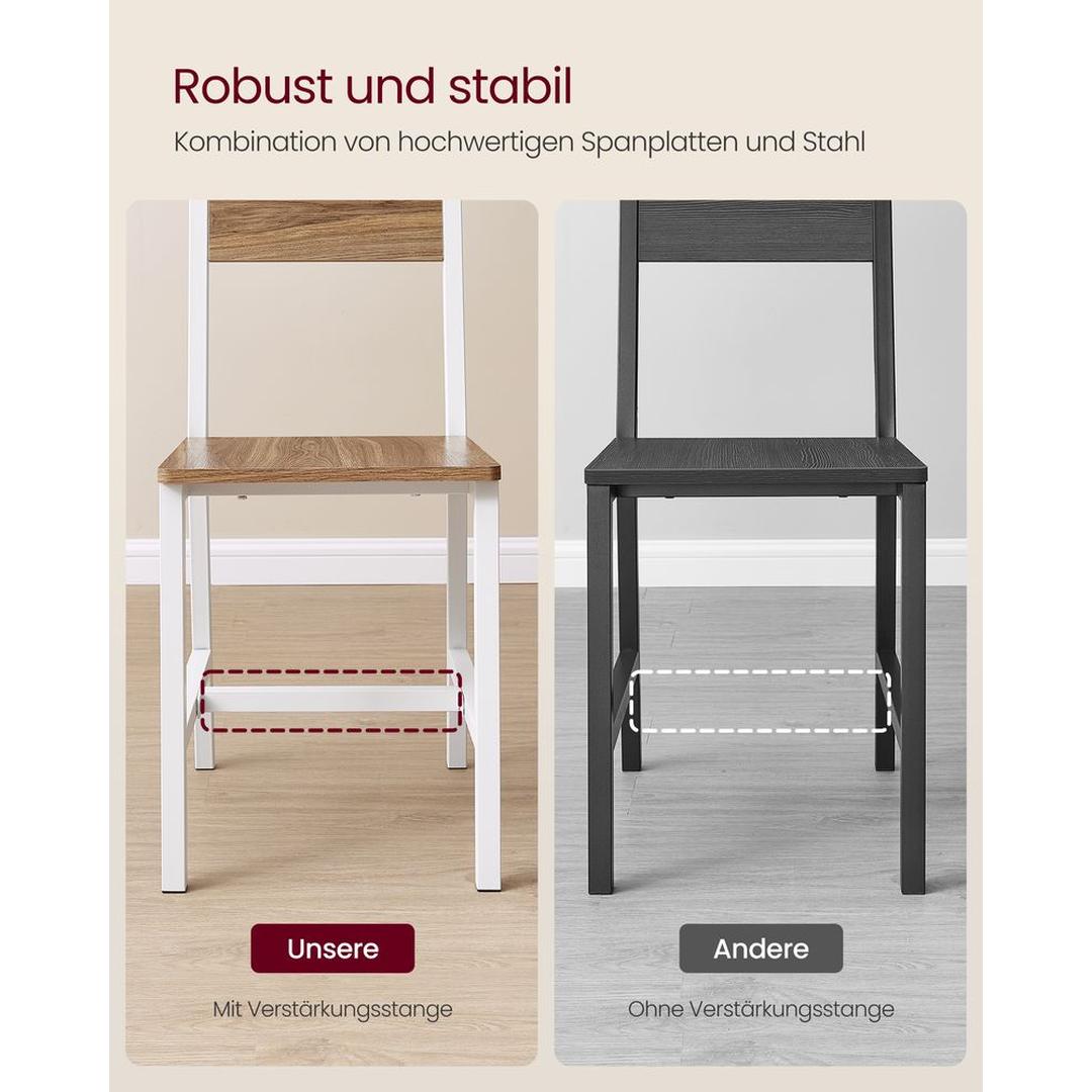 Set van 2 Eetkamerstoelen – Comfortabele Stoelen voor Eetkamer of Keuken