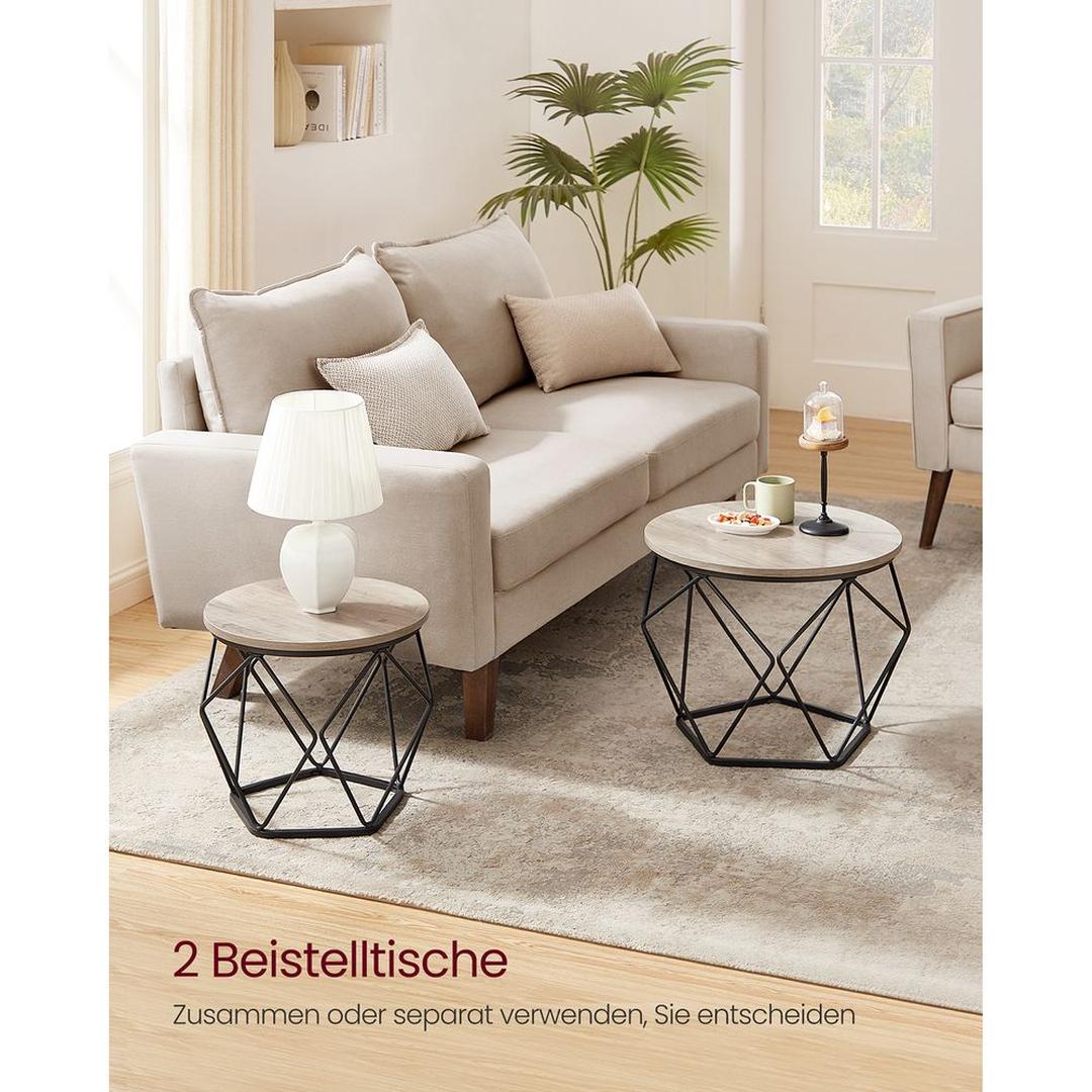 Set van 2 Salontafels – Compacte Bijzettafels voor Woonkamer of Zithoek