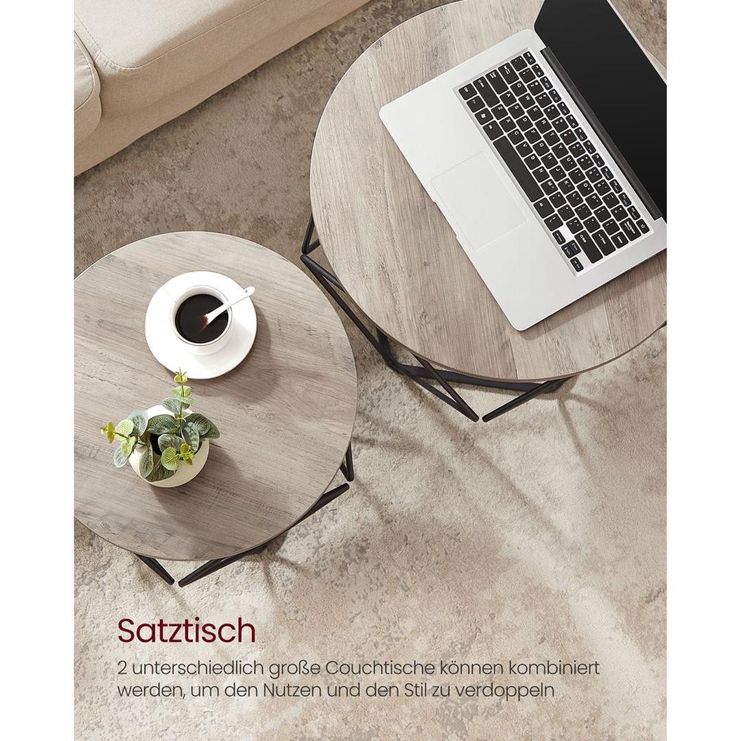 Set van 2 Salontafels – Compacte Bijzettafels voor Woonkamer of Zithoek