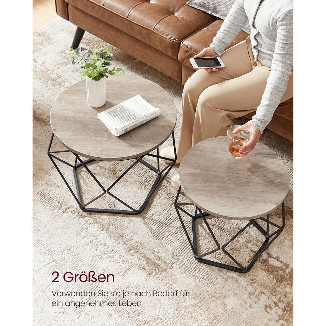 Set van 2 Salontafels – Compacte Bijzettafels voor Woonkamer of Zithoek