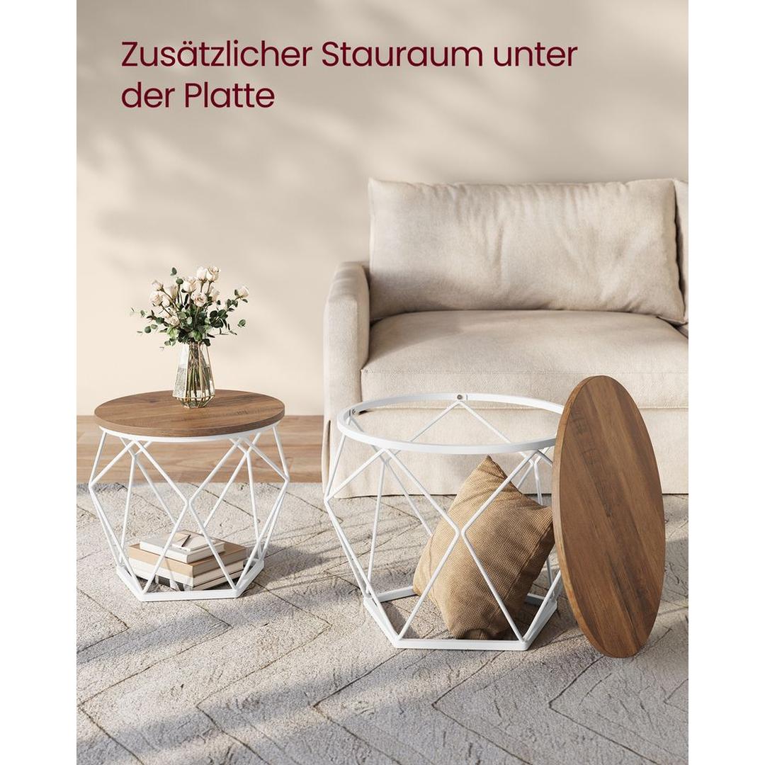 Set van 2 Salontafels – Compacte Bijzettafels voor Woonkamer of Zithoek