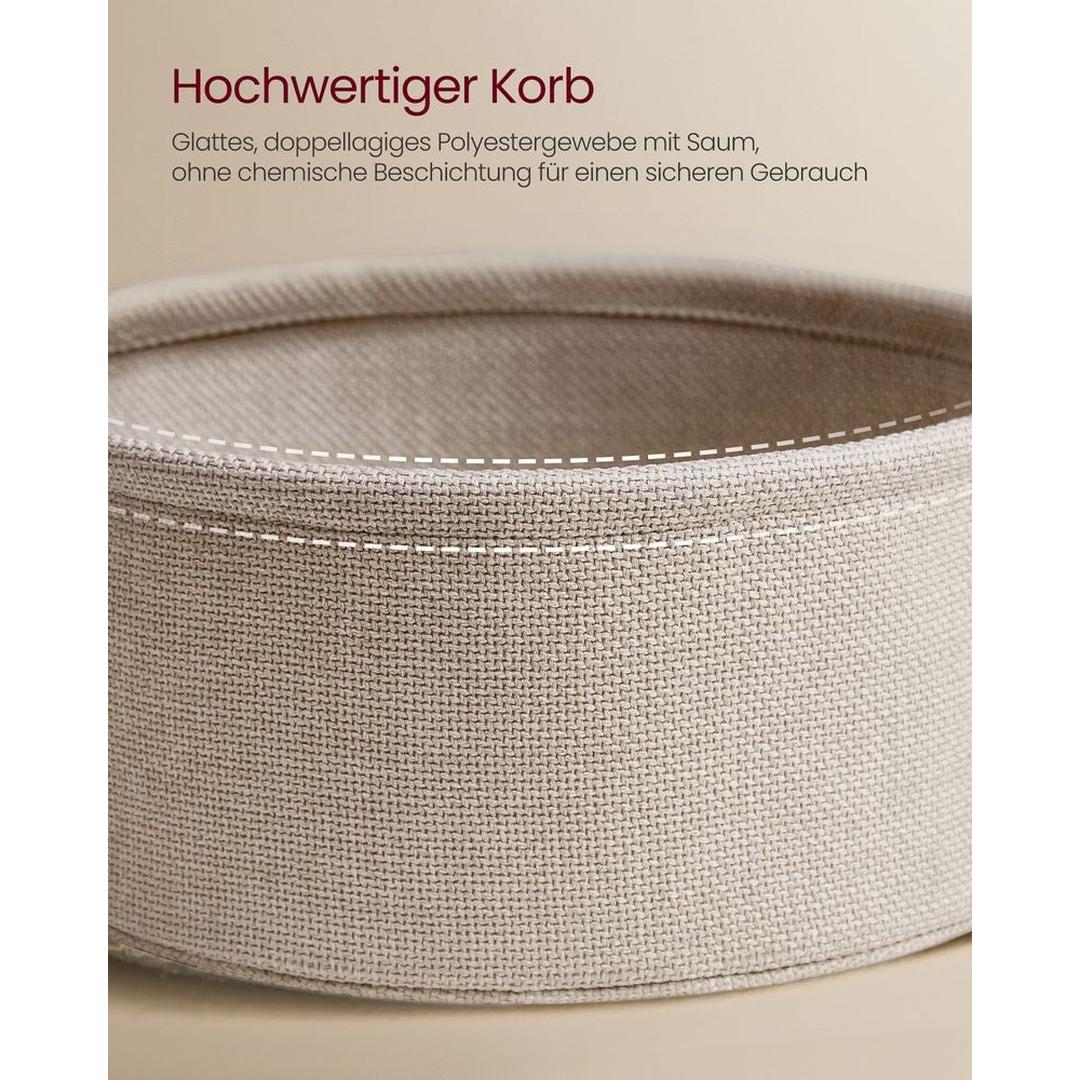Ronde Bijzettafel met Oplaadfunctie – Bijzettafel met Opbergmand, Stopcontacten en USB-poorten, Ø 45 × 50 cm