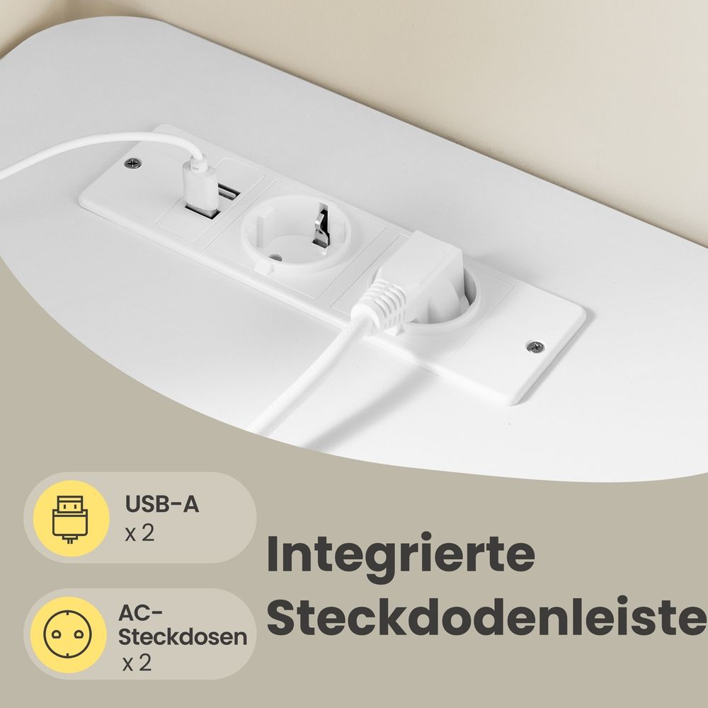 Elektrisch In Hoogte Verstelbaar Hoekbureau met Oplaadstation – Zit-Sta Werkplek voor Thuis en Kantoor