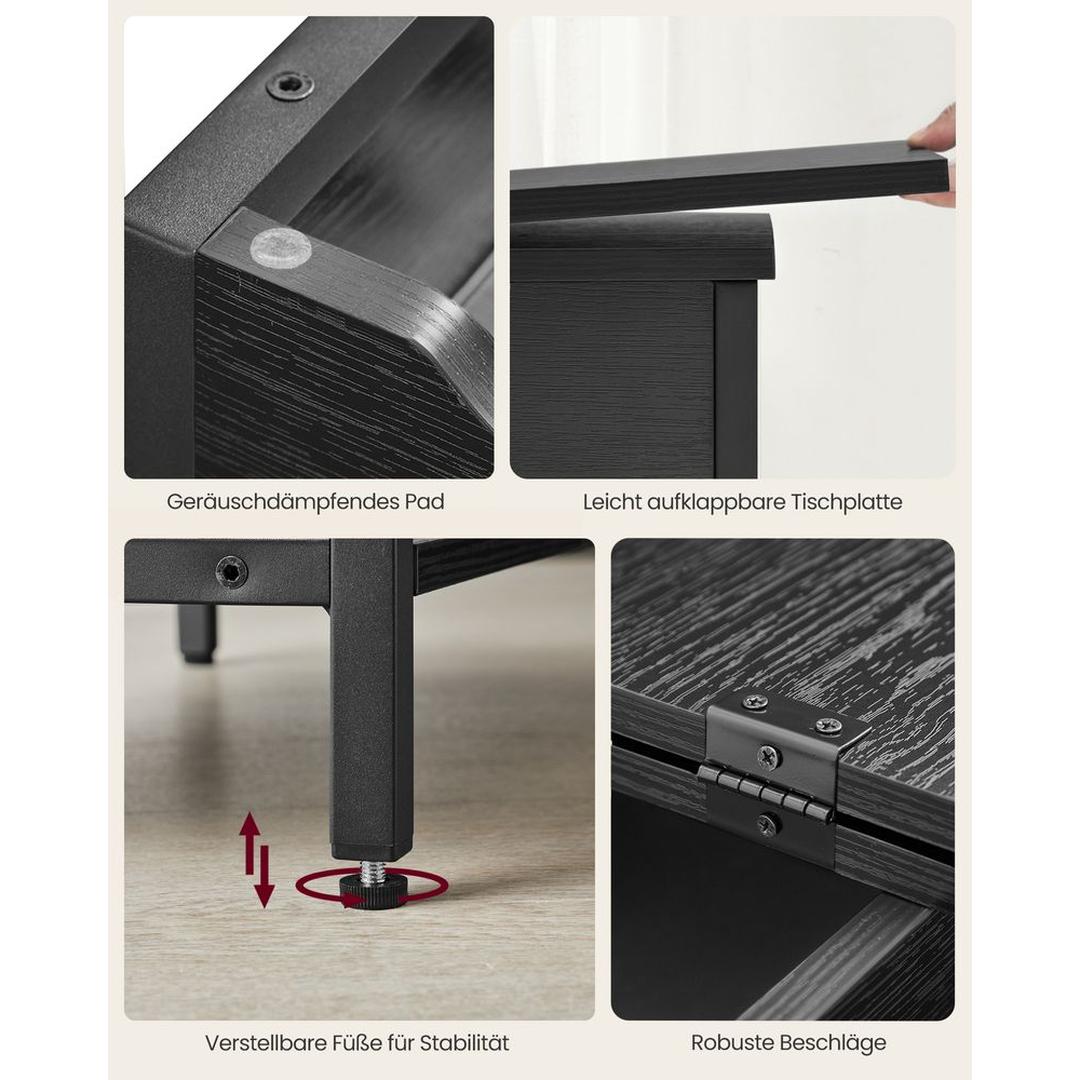 Bijzettafel met Geïntegreerd Stopcontact en USB-A & USB-C Aansluitingen – Praktische Tafel voor Bank of Bed