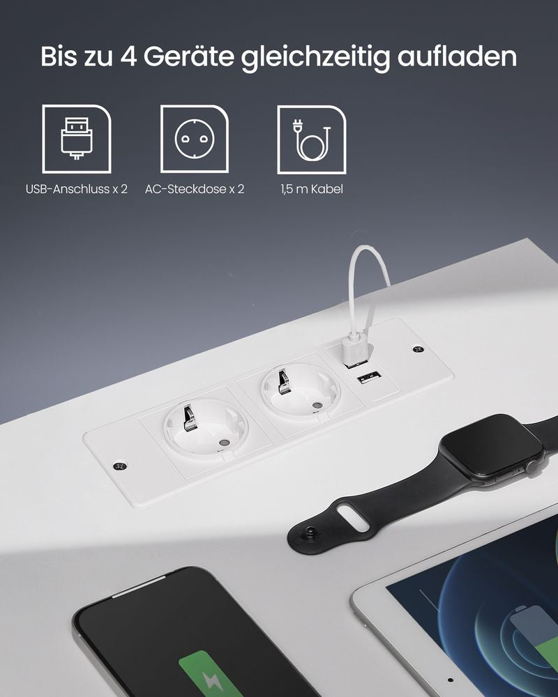 Nachtkastje met Verstelbare LED-Verlichting en Geïntegreerde Stopcontacten – Praktisch Bedmeubel voor Slaapkamer