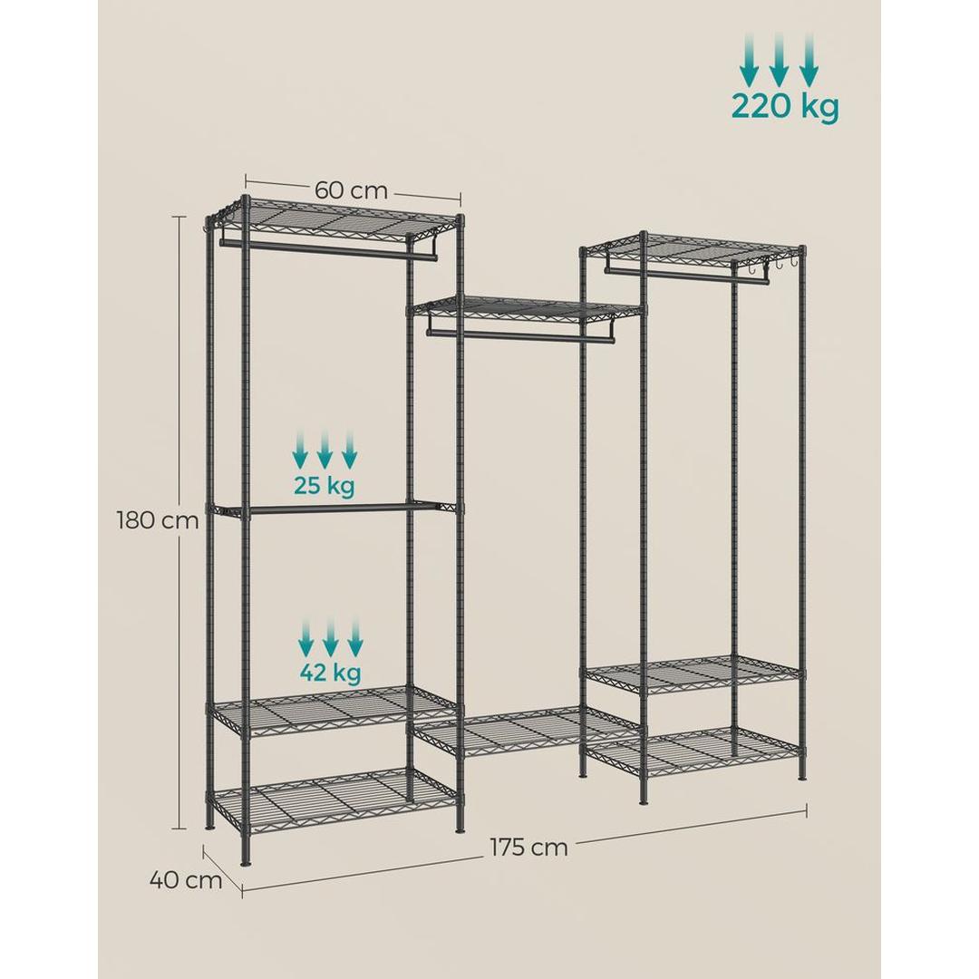Open Kledingkast met Verstelbare Legplanken – Flexibele Opbergkast voor Slaapkamer of Dressing