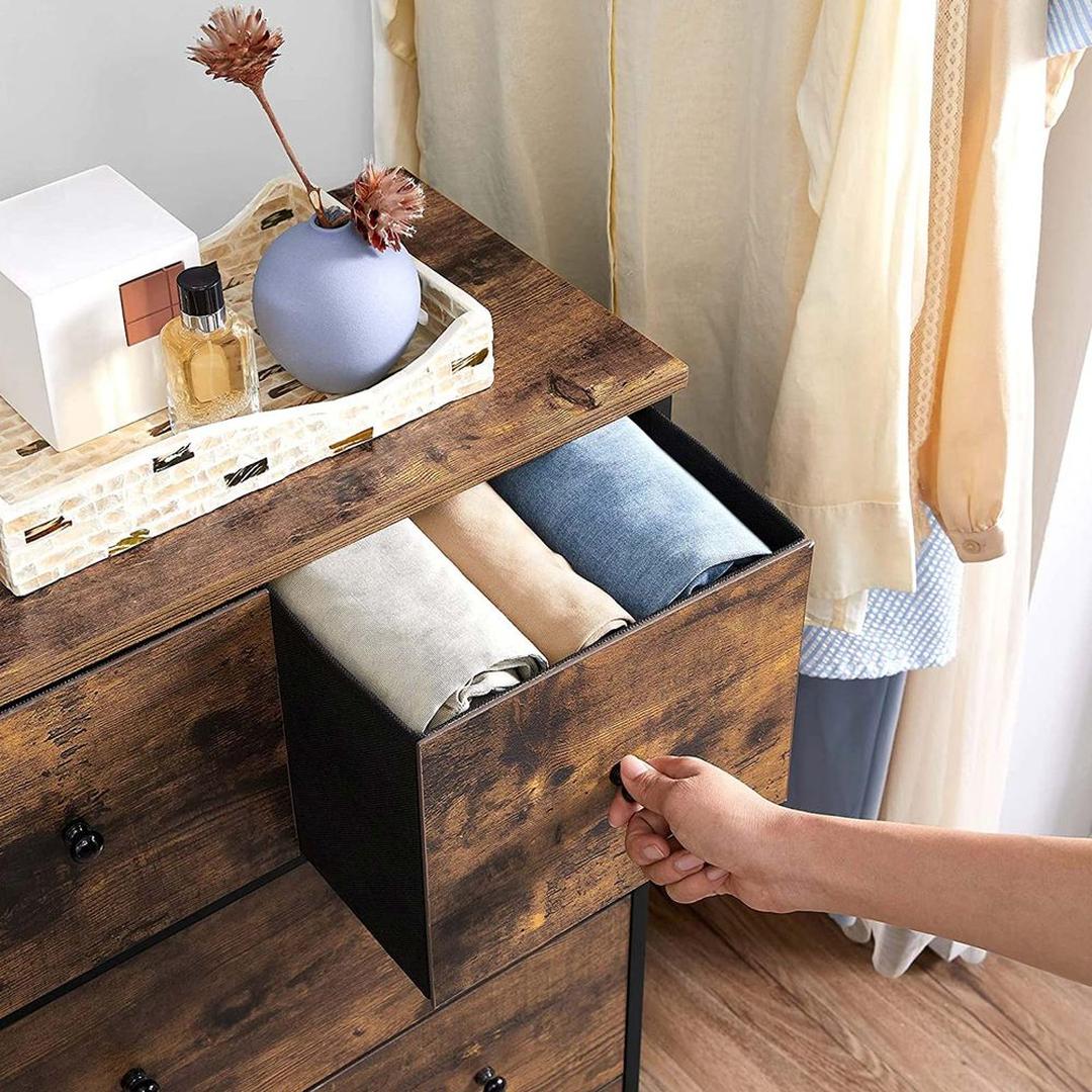 Industriële Ladekast met Stoffen Lades – Lichtgewicht Opbergmeubel voor Slaapkamer, Hal of Kantoor