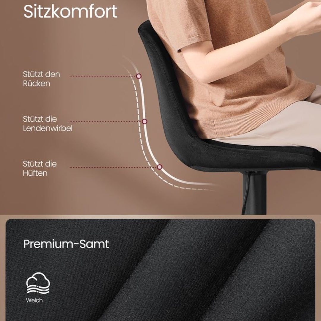 2-delige Set Verstelbare Barstoelen met Rugleuning en Voetsteun – Volledig 360° Draaibaar