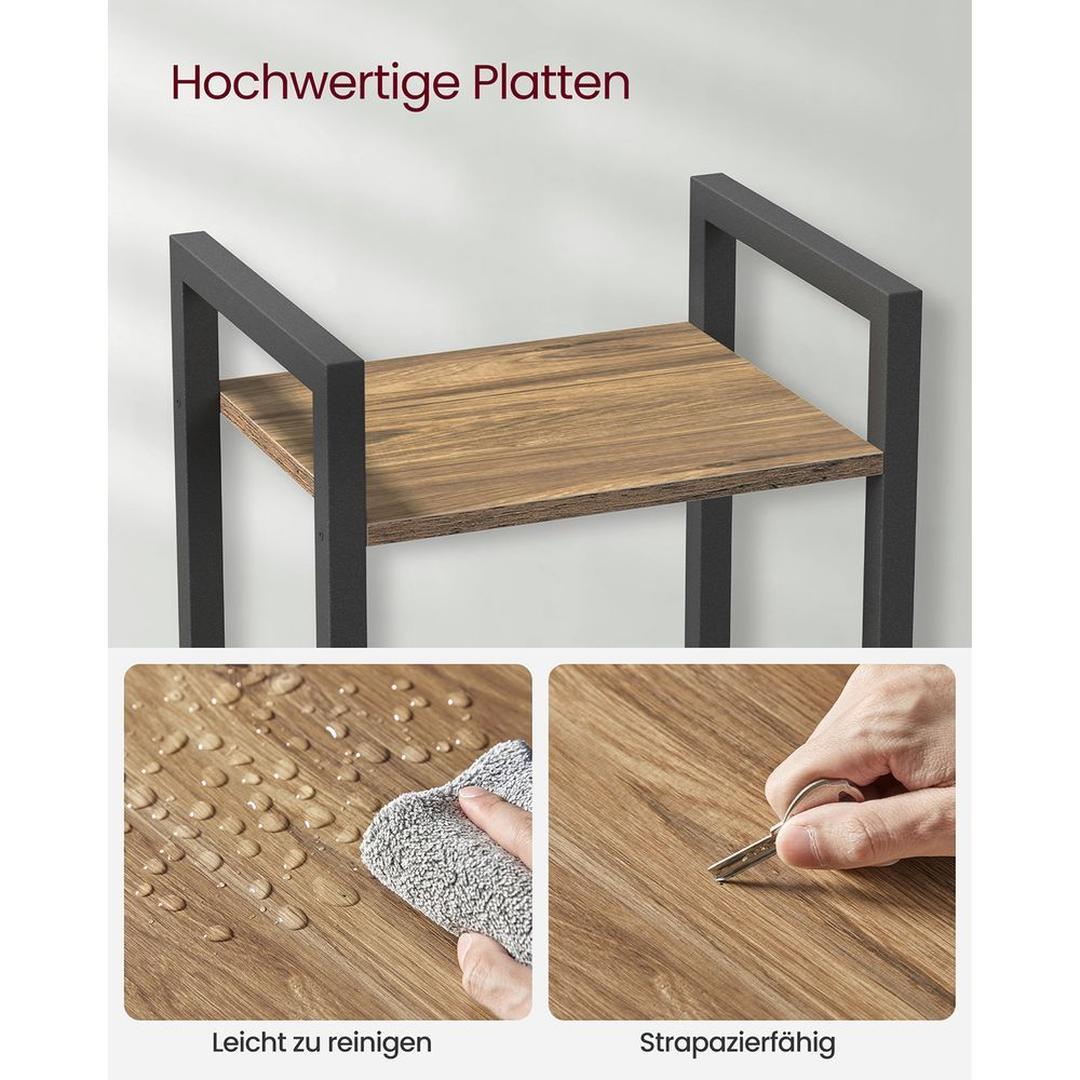 Boekenkast met 6 Legplanken en Handgrepen – Hoge Open Opbergkast voor Woonkamer, Kantoor of Slaapkamer