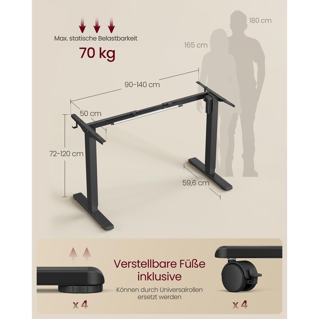 Elektrisch In Hoogte Verstelbaar Bureauframe – Zonder Bureaublad – Zit-Sta Onderstel voor Thuis en Kantoor
