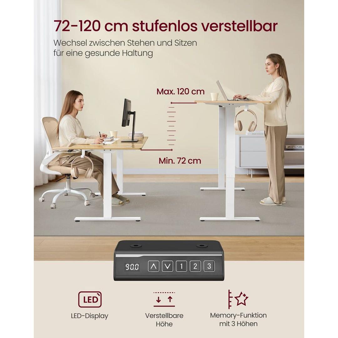 Elektrisch In Hoogte Verstelbaar Bureauframe – Zonder Bureaublad – Zit-Sta Onderstel voor Thuis en Kantoor