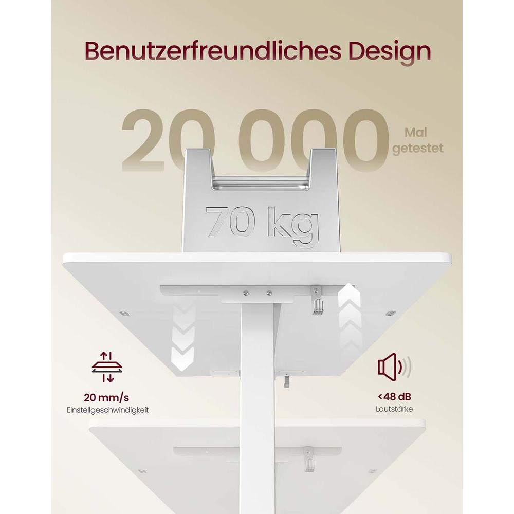 In Hoogte Verstelbaar Bureau met Monitorstandaard en USB-Aansluitingen – Ergonomisch Werkbureau voor Thuis en Kantoor
