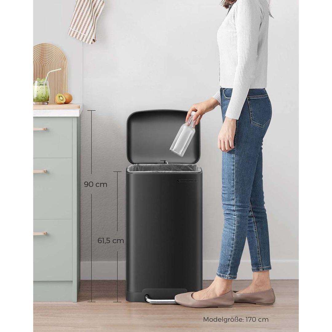 Vrijstaande Afvalbak 30 Liter – Praktische Vuilnisemmer voor Keuken, Kantoor of Bijkeuken