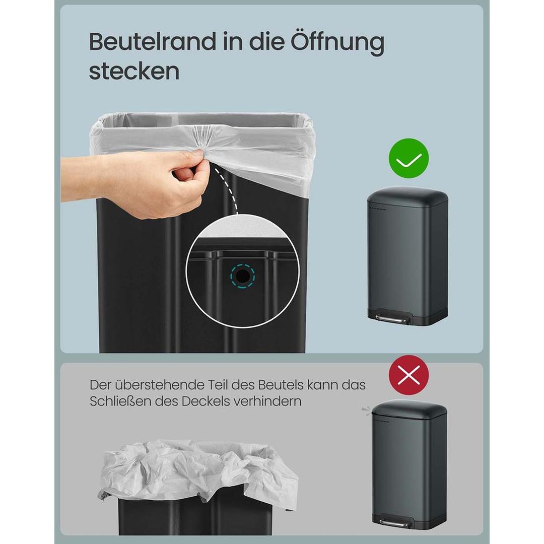 Vrijstaande Afvalbak 30 Liter – Praktische Vuilnisemmer voor Keuken, Kantoor of Bijkeuken