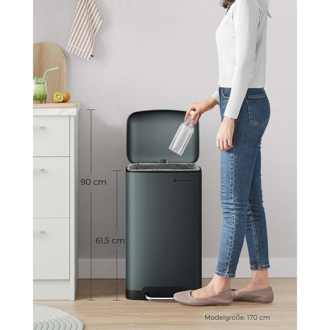 Vrijstaande Afvalbak 30 Liter – Praktische Vuilnisemmer voor Keuken, Kantoor of Bijkeuken