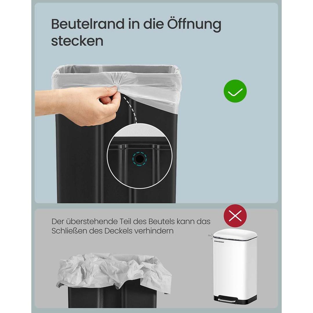 Vrijstaande Afvalbak 30 Liter – Praktische Vuilnisemmer voor Keuken, Kantoor of Bijkeuken