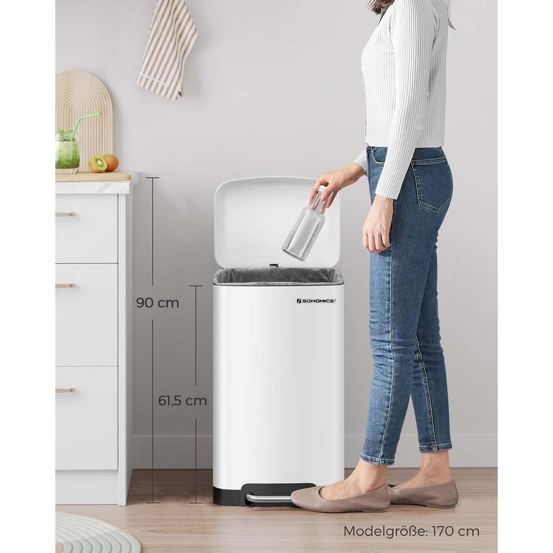 Vrijstaande Afvalbak 30 Liter – Praktische Vuilnisemmer voor Keuken, Kantoor of Bijkeuken