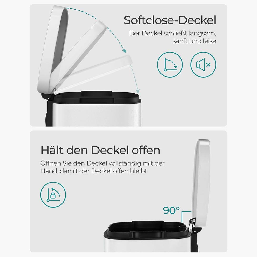 Keukenafvalbak 30 Liter – Vrijstaande Vuilnisbak met Deksel