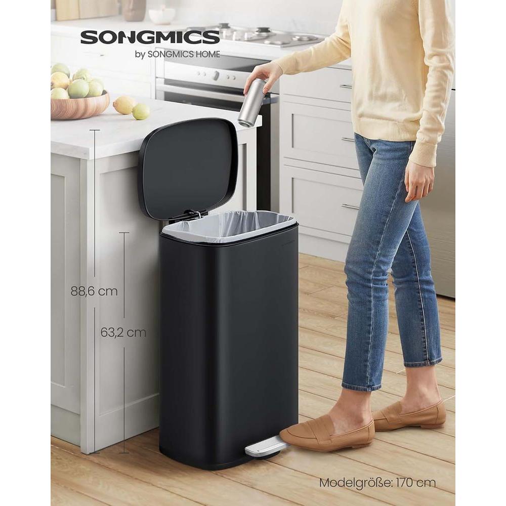 Stalen Keukenafvalbak met Pedaal – Vrijstaande Vuilnisbak voor Dagelijks Gebruik in de Keuken