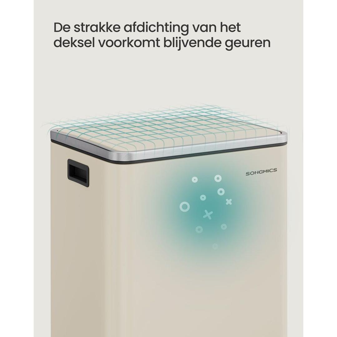 Afvalemmer met Uitneembare Binnenemmer – Pedaalemmer van Staal met Soft-Close Deksel
