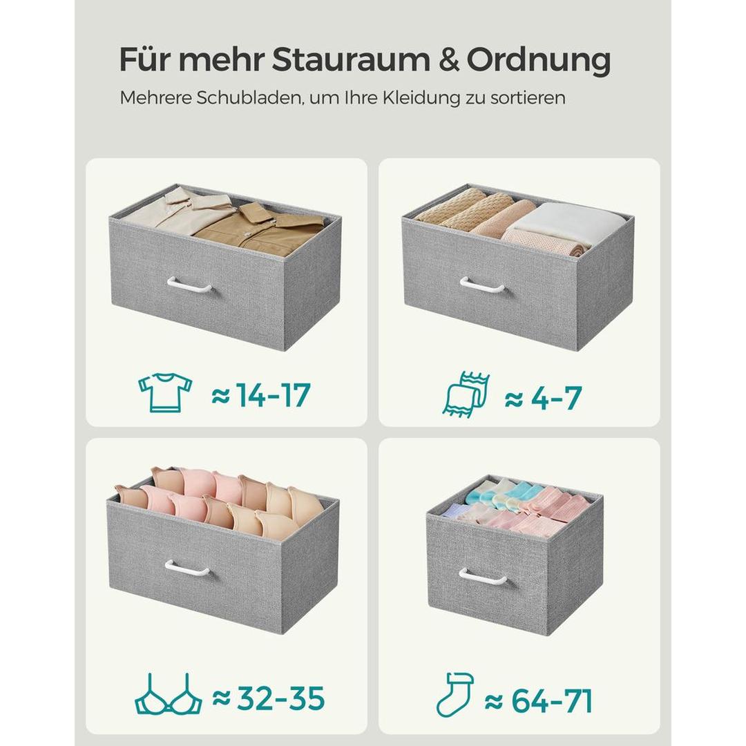 Industriële Ladekast met 7 Stoffen Lades – Lichtgewicht Opbergmeubel voor Slaapkamer, Hal of Kantoor