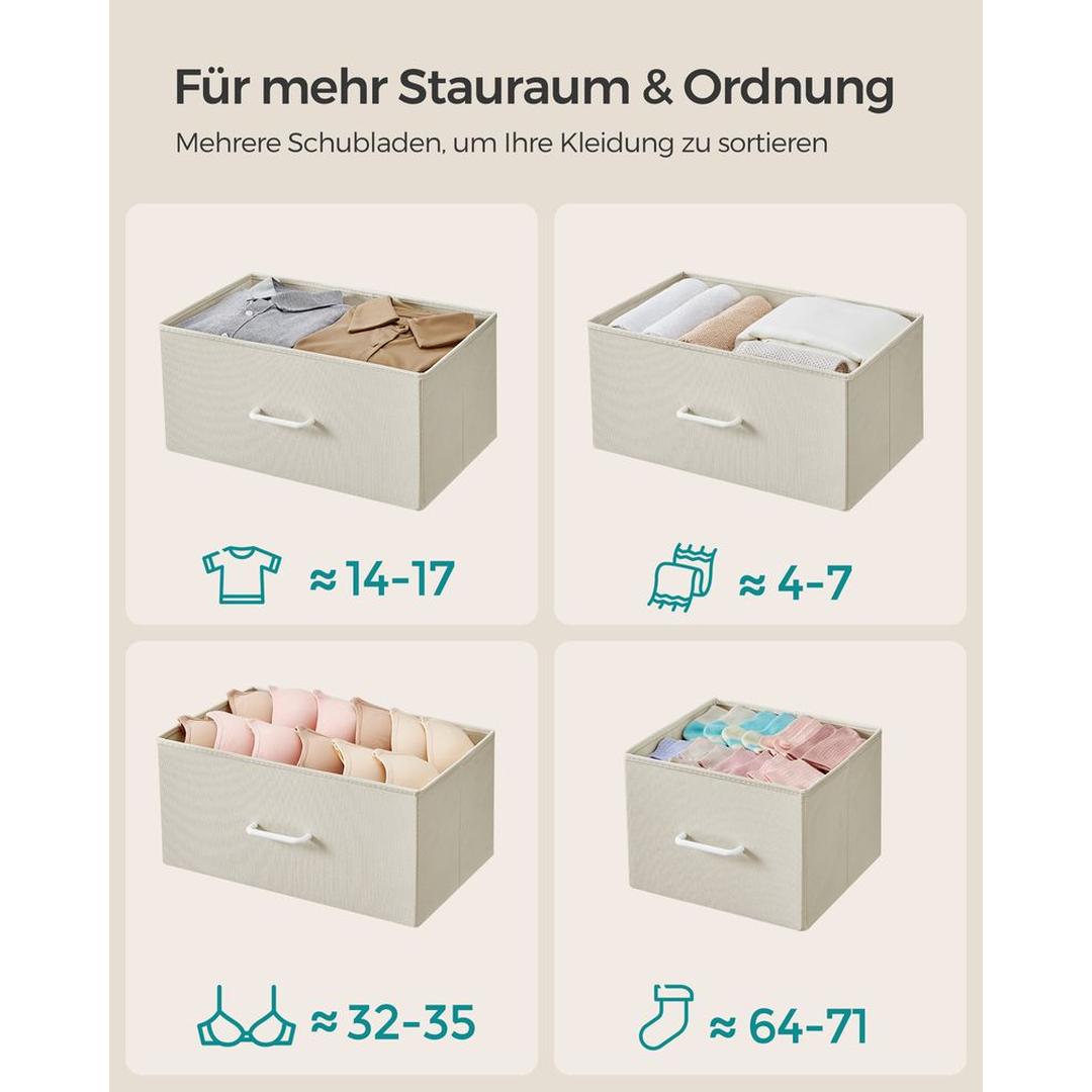 Industriële Ladekast met 7 Stoffen Lades – Lichtgewicht Opbergmeubel voor Slaapkamer, Hal of Kantoor