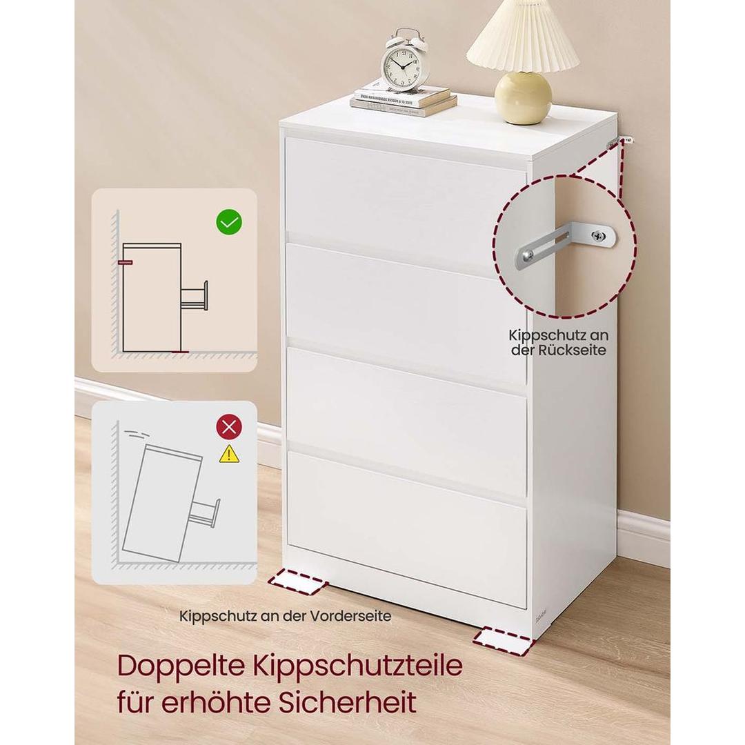 Ladekast met 4 lades – modern minimalistisch design, houtspaanplaat/MDF, 60 cm breed