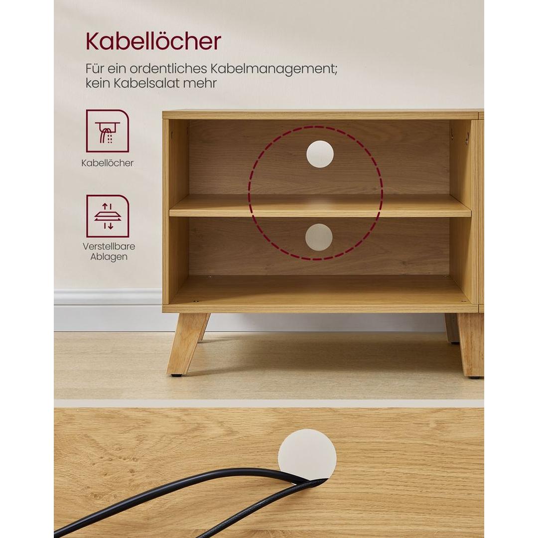 TV-Meubel met 2 Deuren – 140 × 40 × 50 cm – Lage Opbergkast voor Woonkamer en Media-opslag