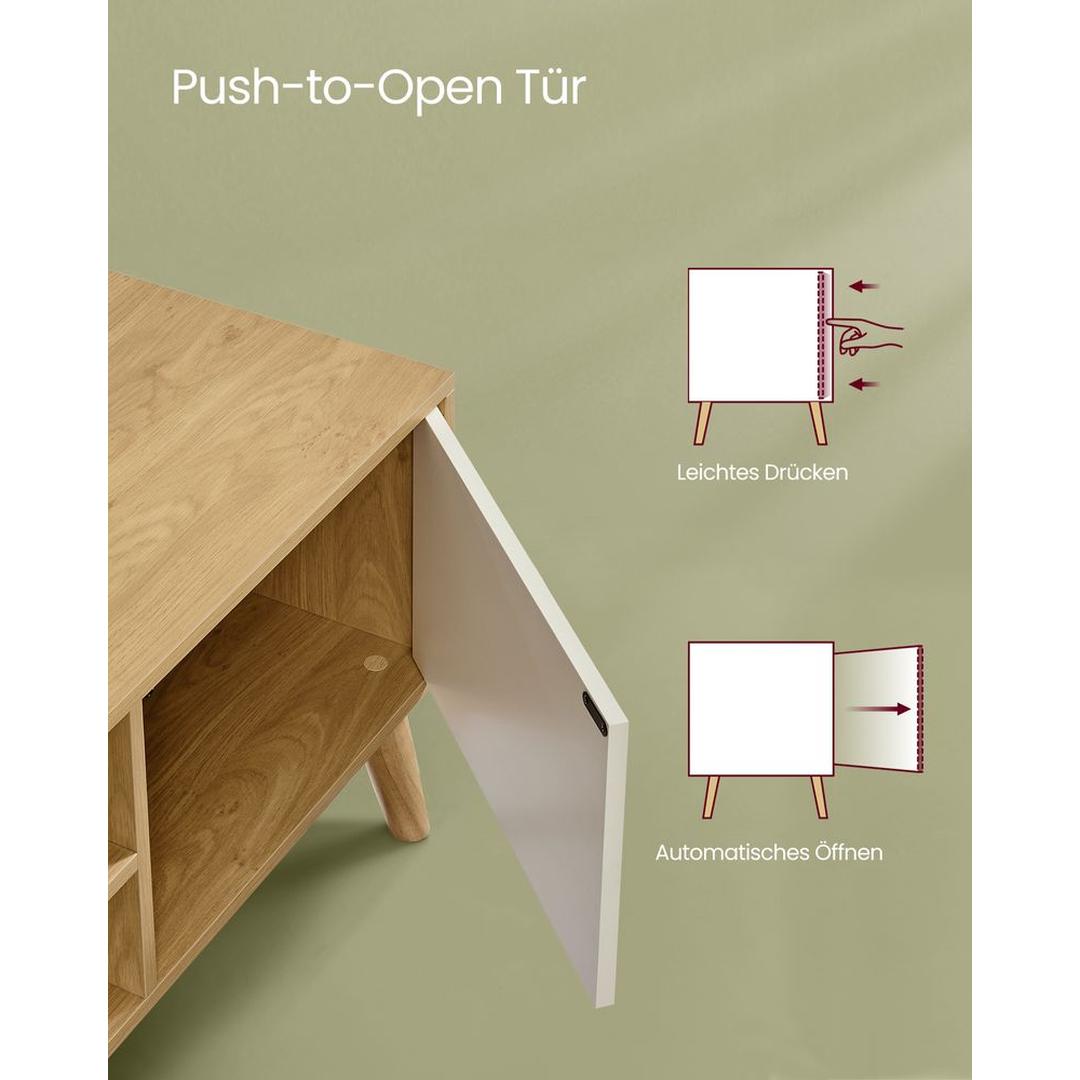 TV-Meubel met 1 Deur – 120 × 40 × 49 cm – Compacte Lage Opbergkast voor Woonkamer en Media-apparatuur