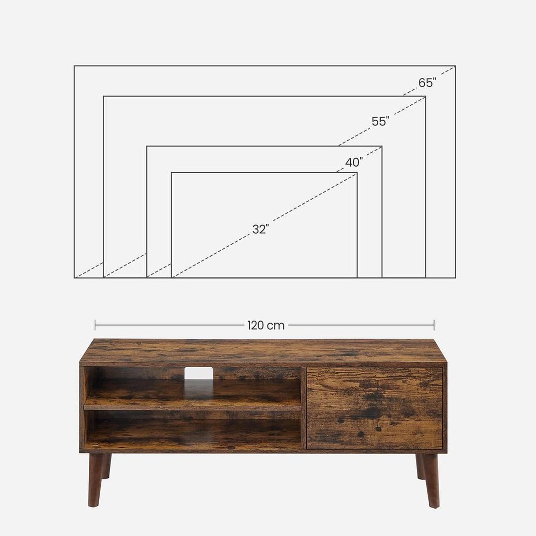 TV-Meubel met 1 Deur – 120 × 40 × 49 cm – Compacte Lage Opbergkast voor Woonkamer en Media-apparatuur