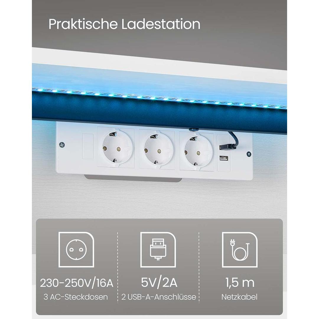 Zwevend TV-Meubel met LED-Verlichting en Oplaadstation – Wandgemonteerde TV-Kast met Inclusief Montage