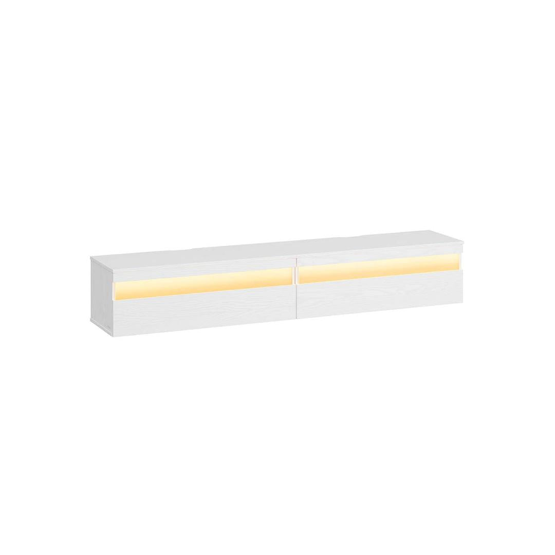 Zwevend TV-Meubel met LED-Verlichting en Oplaadstation – Wandgemonteerde TV-Kast met Inclusief Montage