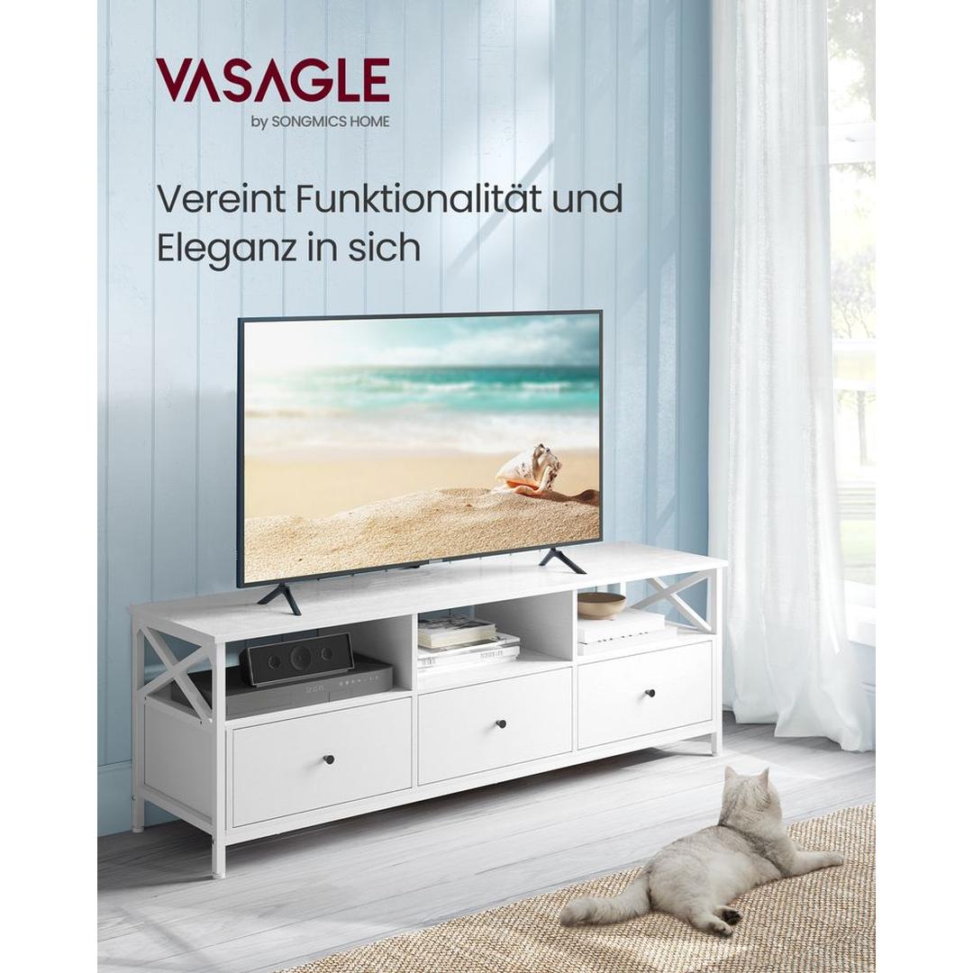 TV-Meubel in Industriële Stijl met 3 Lades – Lage Opbergkast voor Woonkamer en Entertainment