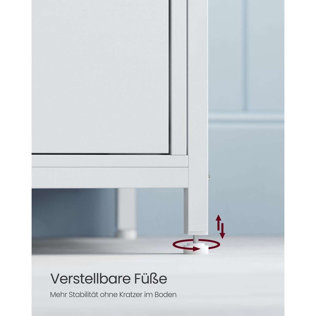 TV-Meubel in Industriële Stijl met 3 Lades – Lage Opbergkast voor Woonkamer en Media-apparatuur