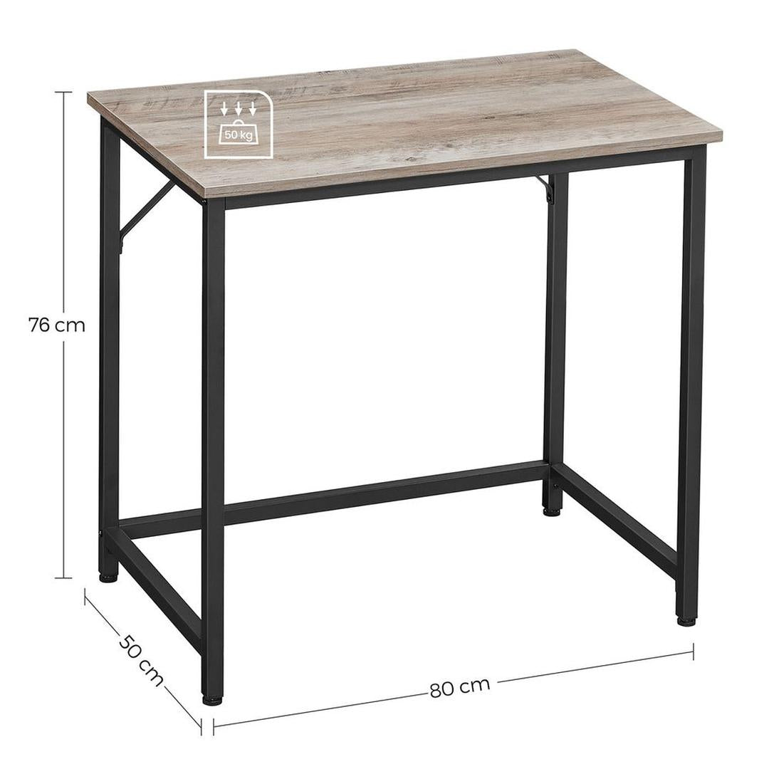 Compact Bureau met Metalen Frame – 50 × 80 × 76 cm – Stevig Werkblad voor Thuiswerk en Studie