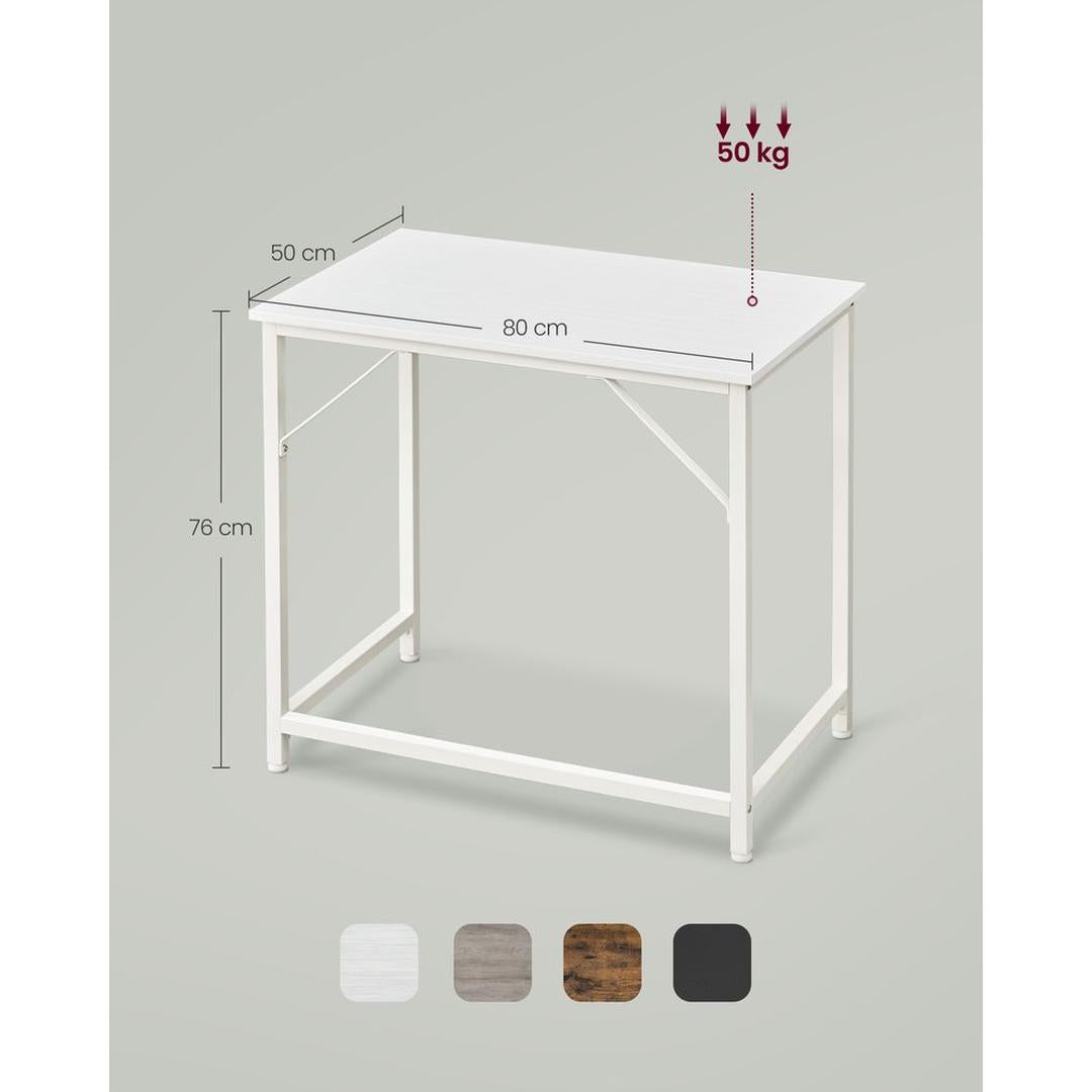 Compact Bureau met Metalen Frame – 50 × 80 × 76 cm – Stevig Werkblad voor Thuiswerk en Studie