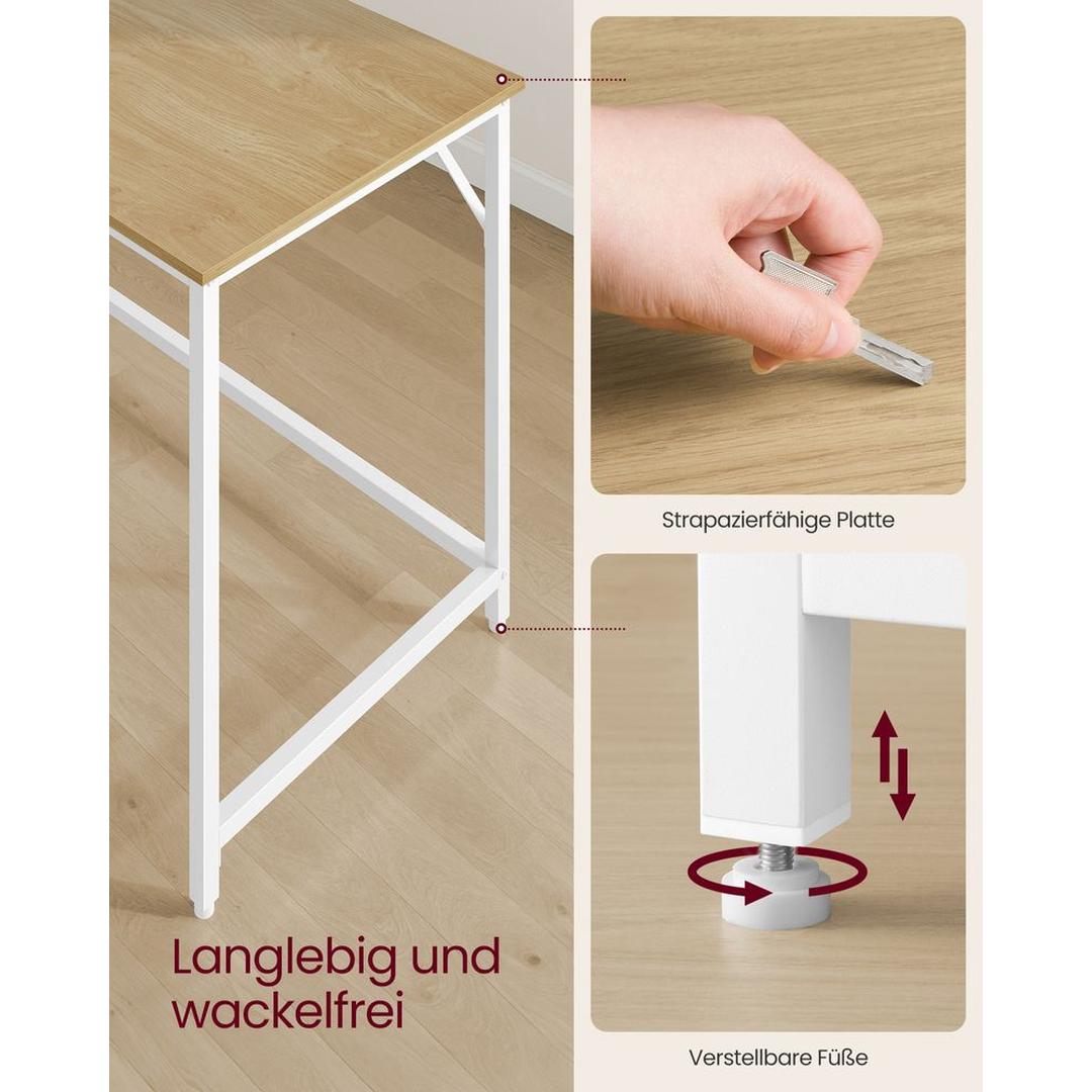 Compact Bureau met Metalen Frame – 50 × 80 × 76 cm – Stevig Werkblad voor Thuiswerk en Studie