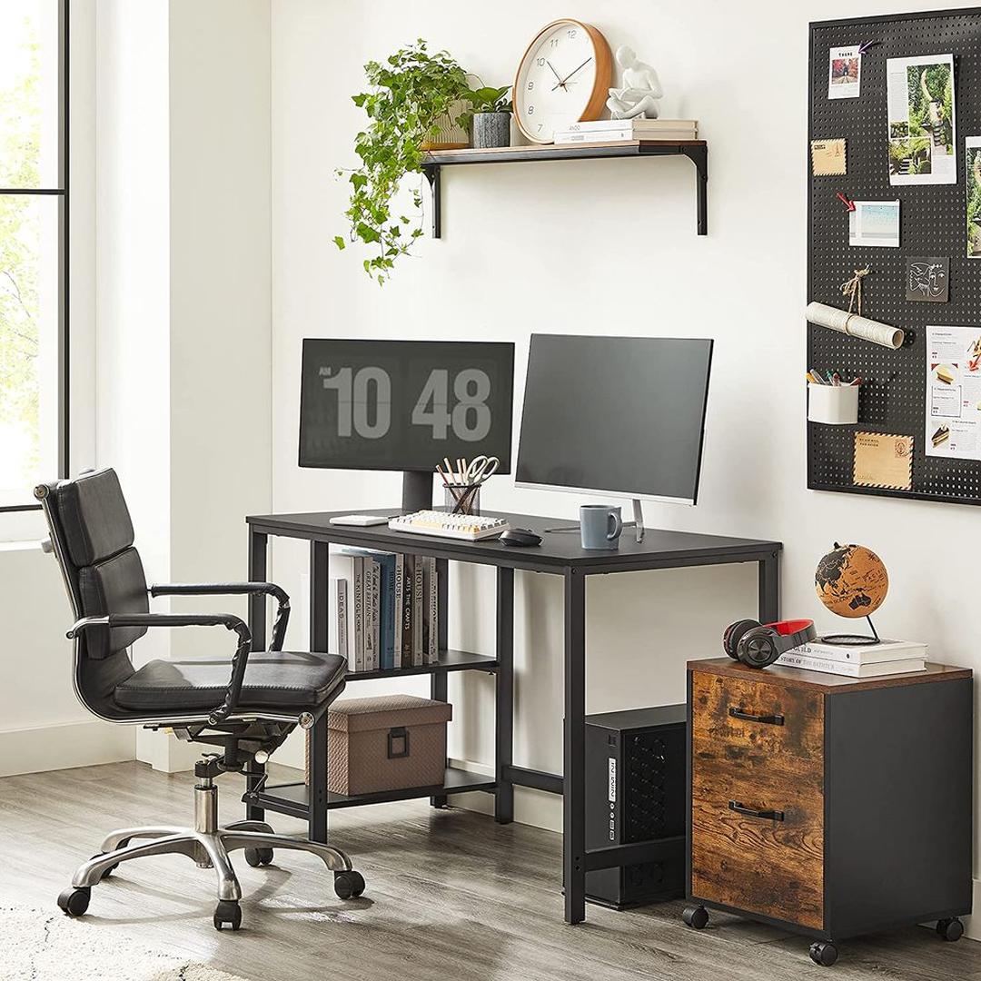 Modern Bureau met 2 Opbergplanken – Strak Werkblad voor Thuiswerk, Studie of Kantoor
