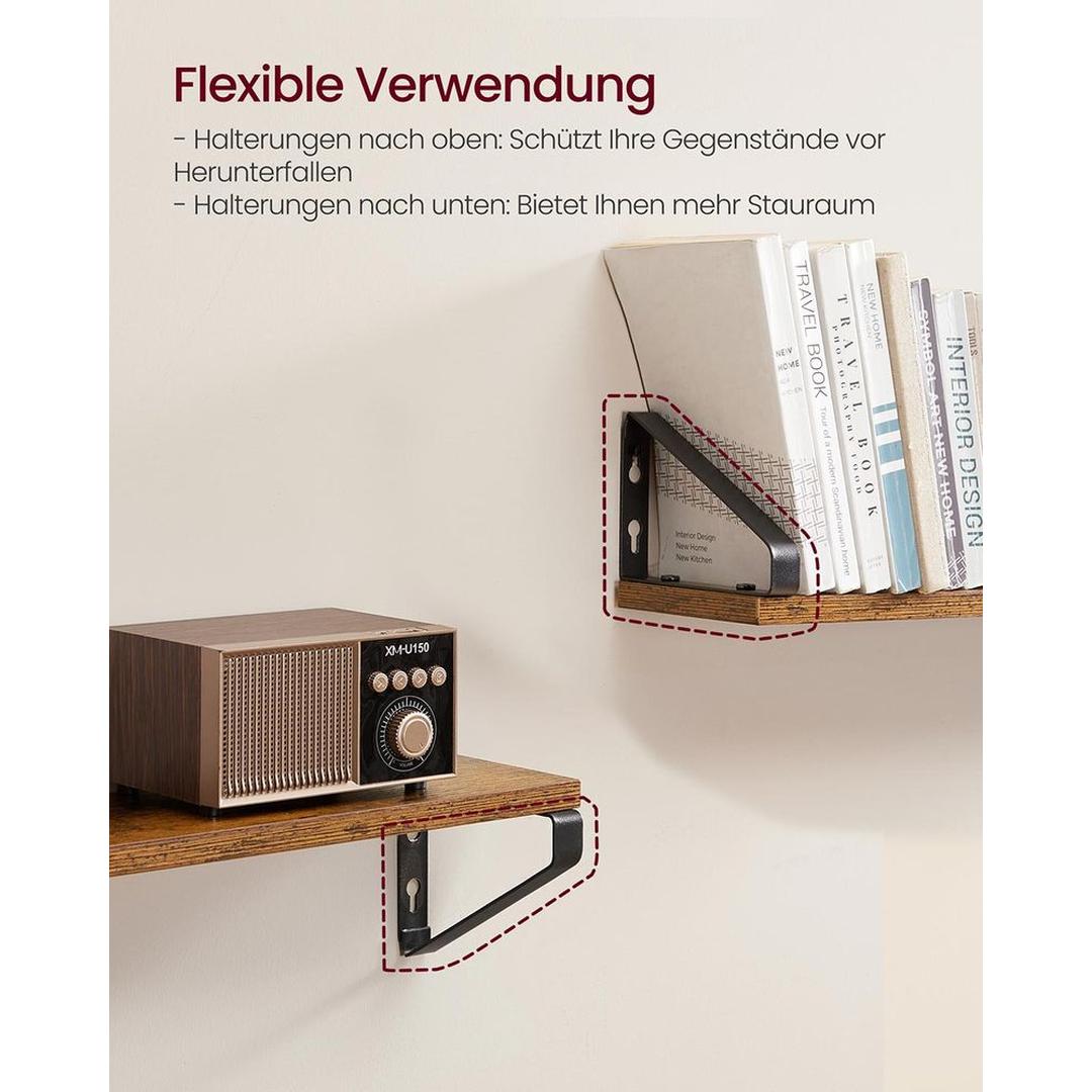 Set van 3 Wandplanken in Industriële Stijl – Metalen Wandrekken voor Woonkamer, Keuken of Hal