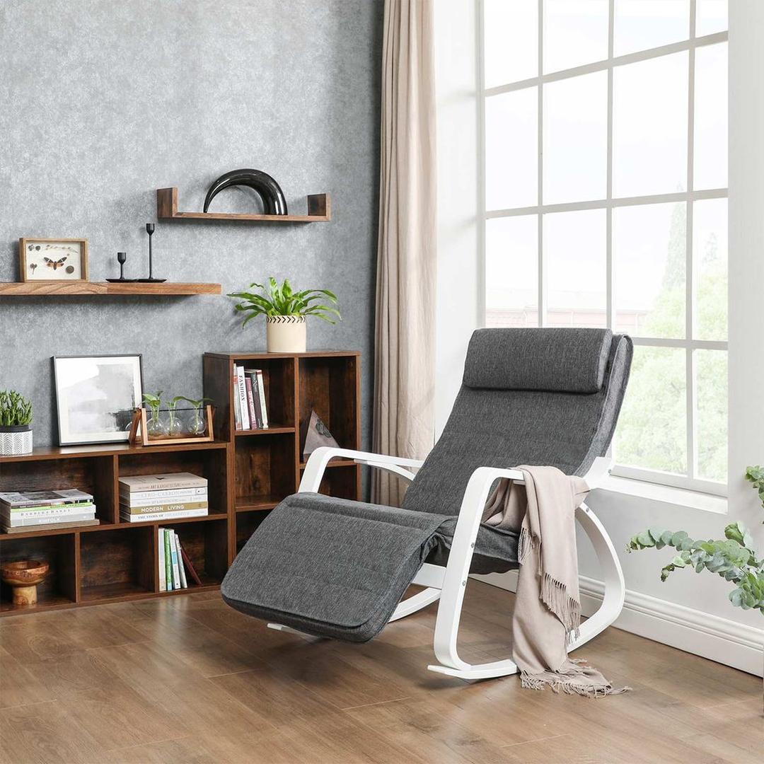 Schommelstoel van Berkenhout – Houten Relaxstoel voor Woonkamer, Leeshoek of Veranda