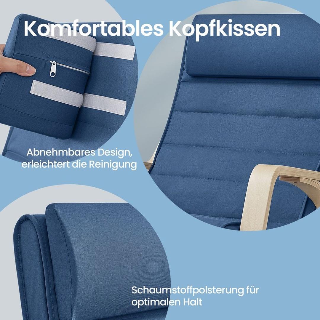 Schommelstoel met 5-standen Verstelbare Voetensteun en Armleuningen – Comfortabele Relaxstoel voor Woonkamer of Leeshoek