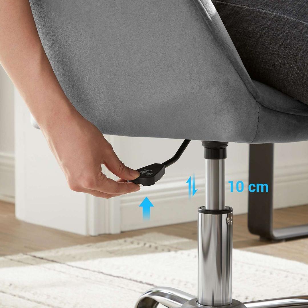 In Hoogte Verstelbare Bureaustoel met Fluwelen Bekleding – Comfortabele Stoel voor Thuiswerk en Kantoor