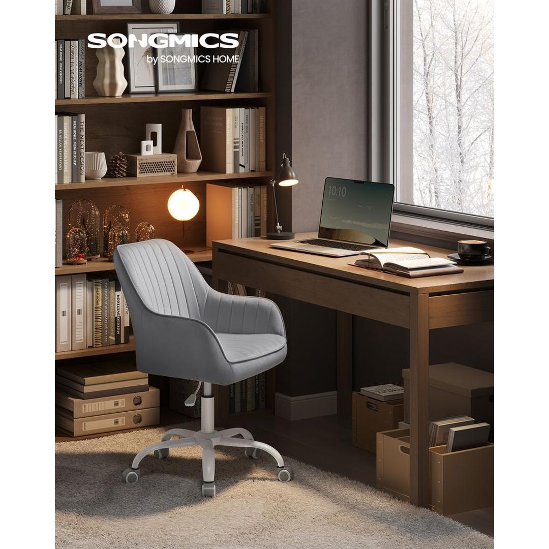 In Hoogte Verstelbare Bureaustoel met Fluwelen Bekleding – Comfortabele Stoel voor Thuiswerk en Kantoor