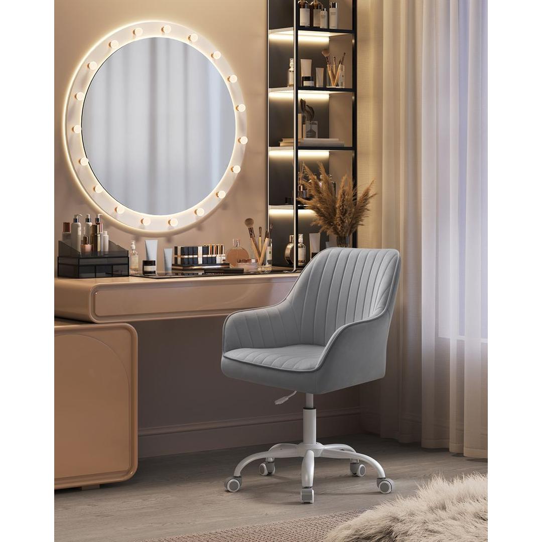 In Hoogte Verstelbare Bureaustoel met Fluwelen Bekleding – Comfortabele Stoel voor Thuiswerk en Kantoor