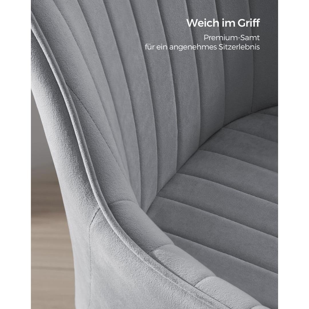 In Hoogte Verstelbare Bureaustoel met Fluwelen Bekleding – Comfortabele Stoel voor Thuiswerk en Kantoor