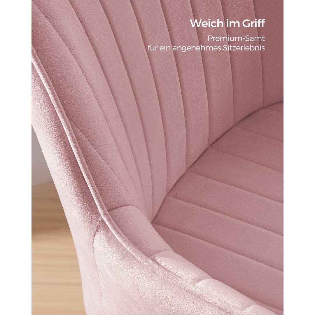 In Hoogte Verstelbare Bureaustoel met Fluwelen Bekleding – Comfortabele Stoel voor Thuiswerk en Kantoor