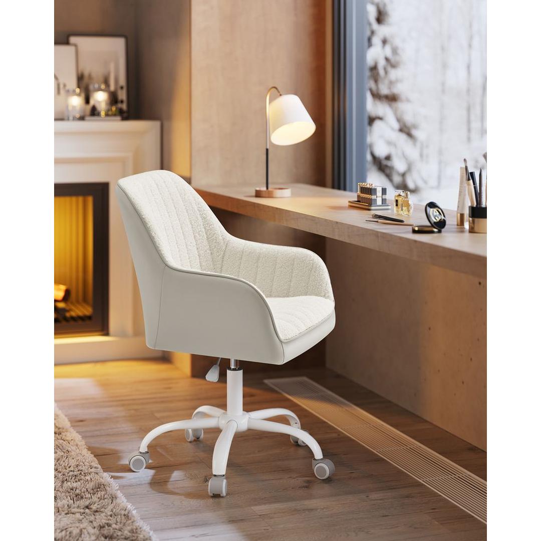 In Hoogte Verstelbare Bureaustoel met Fluwelen Bekleding – Comfortabele Stoel voor Thuiswerk en Kantoor