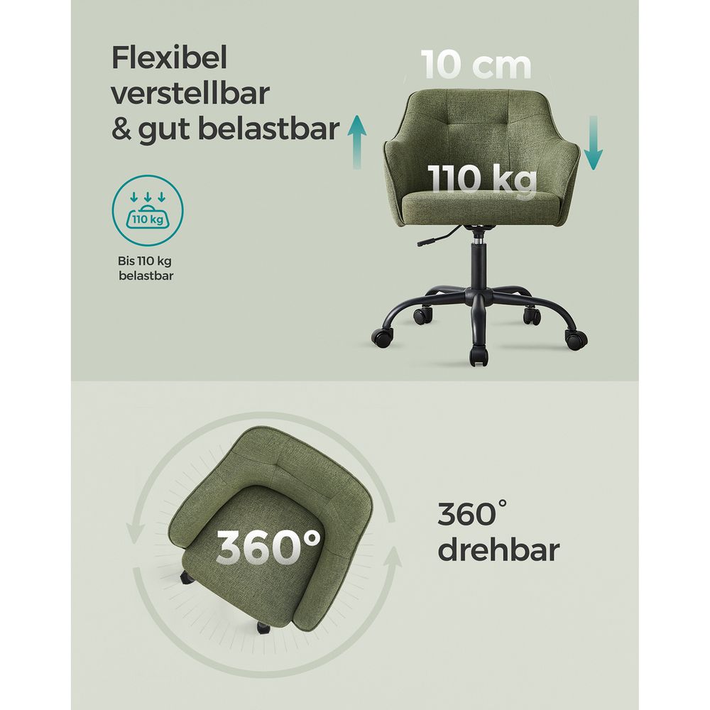 In Hoogte Verstelbare Bureaustoel – Comfortabele Werkstoel voor Thuis en Kantoor